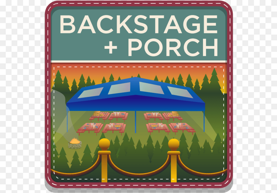 Porchandbackstage Badge 06july Sign, Circus, Leisure Activities, Advertisement, Poster Png