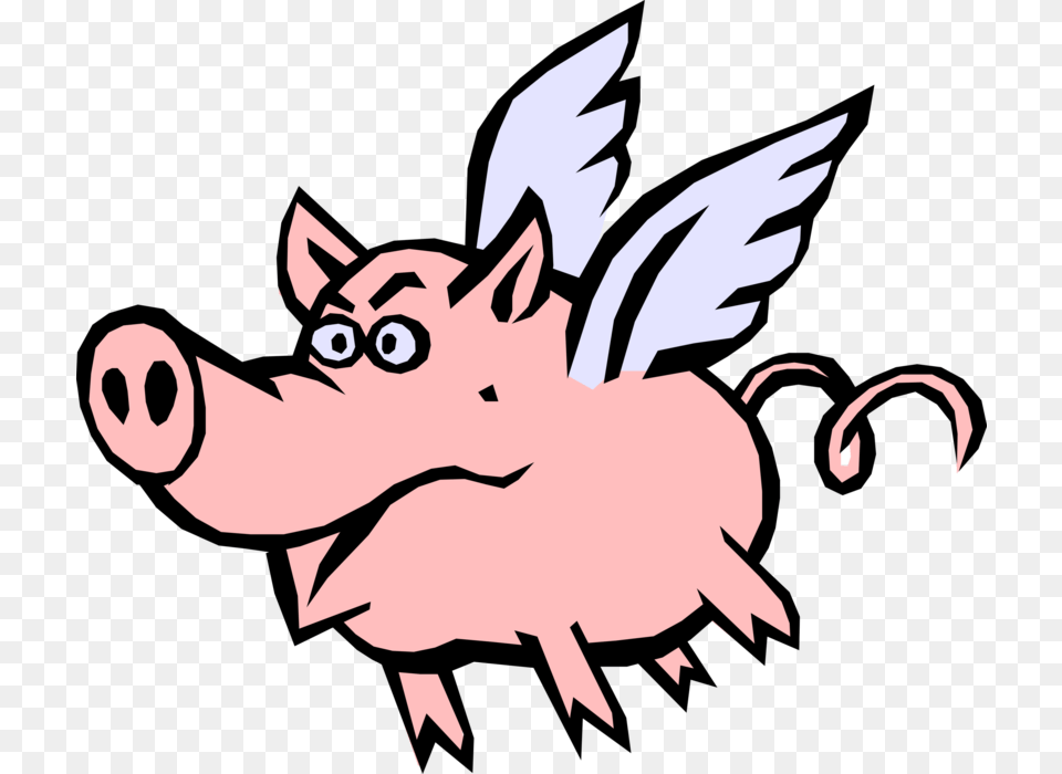 Porco Com Asas Livre De Direitos Vetores Clip Art Gifs Of Flying Pigs, Baby, Person, Animal, Hog Free Png Download
