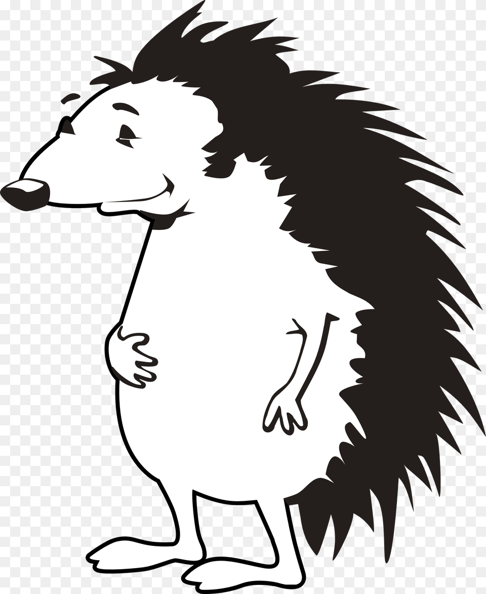 Porcupine Clipart Black And White, Stencil, Person Png Image