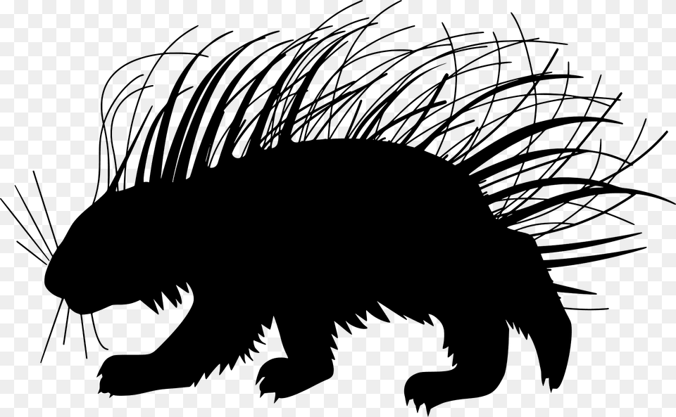 Porcupine Silhouette, Animal, Mammal, Rodent, Fish Png Image
