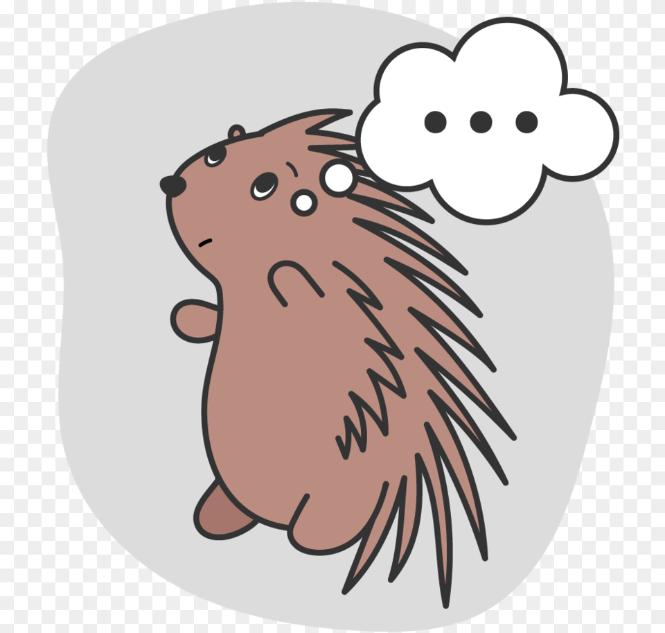 Porcupine Thinking Cartoon, Animal, Mammal, Rodent, Beaver Png