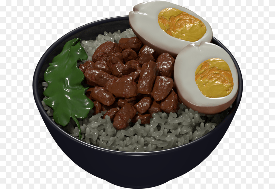 Pork Amp Rice Boiled Egg, Food, Food Presentation, Meal, Dish Free Png