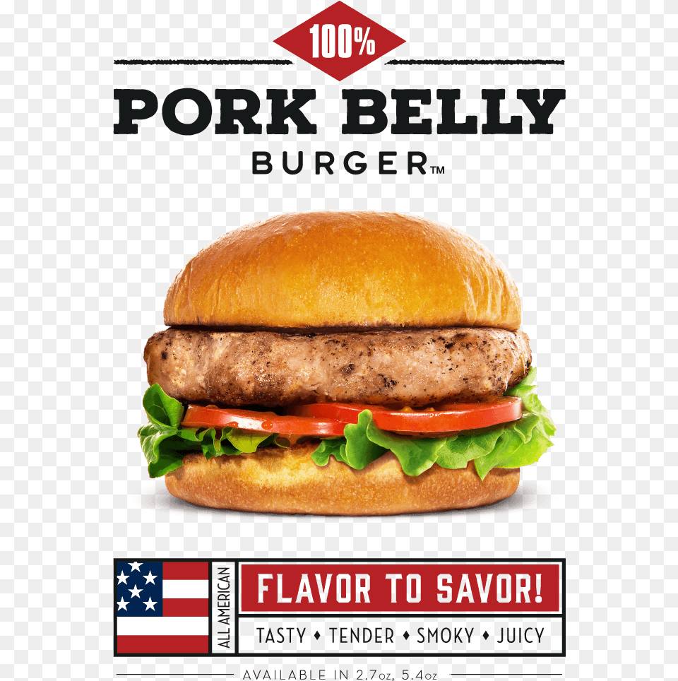 Pork Belly Burger Patty, Food, Advertisement Free Transparent Png