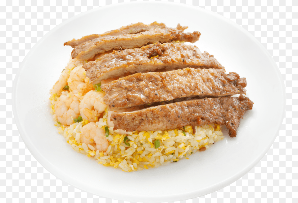 Pork Chop Amp Shrimp Fried Rice Fast Food, Food Presentation, Meal, Lunch, Plate Free Transparent Png