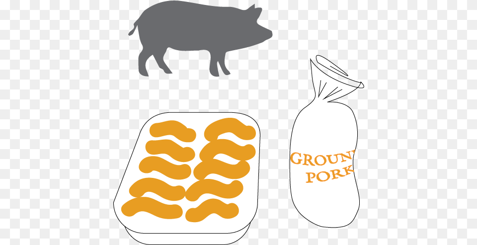 Pork Sausage Domestic Pig, Animal, Mammal, Food, Ketchup Png Image