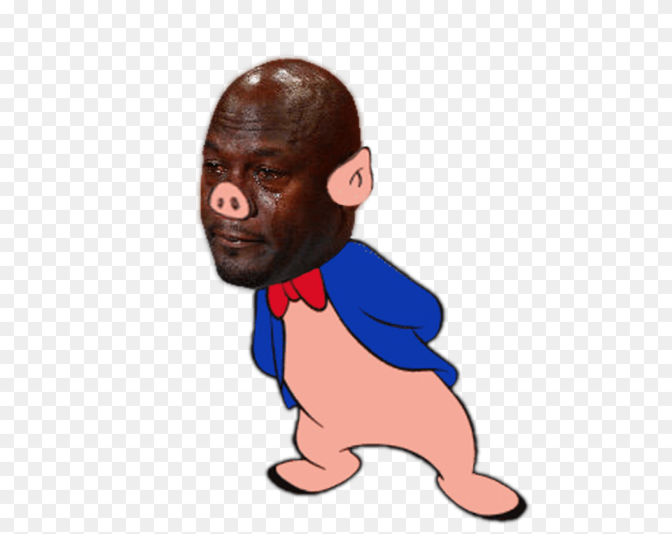 Porky Pig Crying Michael Jordan Know Your Meme, Face, Head, Person, Photography Free Transparent Png