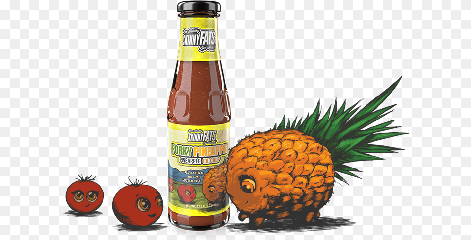 Porky Pineapple Ketchup, Food, Fruit, Plant, Produce Png Image