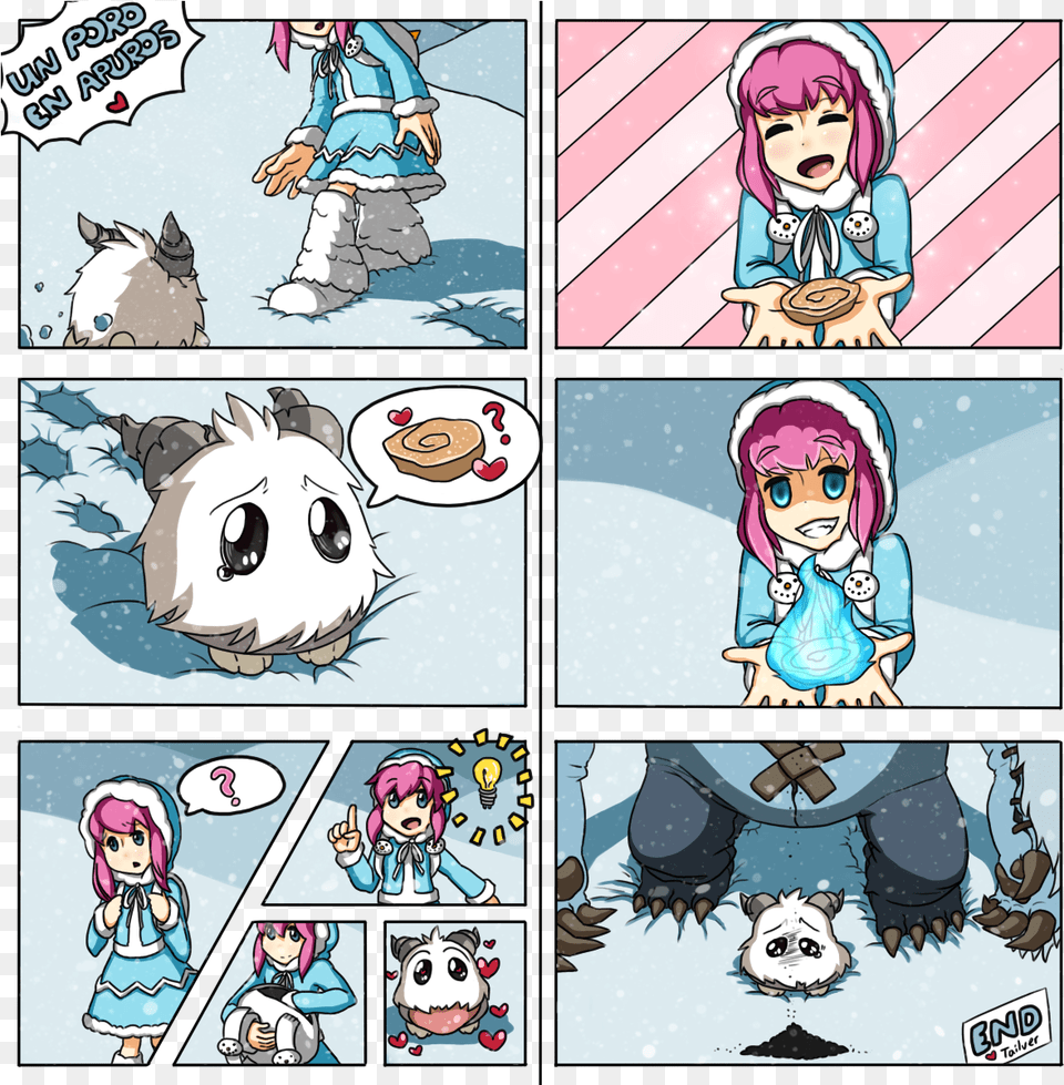 Poro In Trouble Poro Comic, Book, Comics, Publication, Baby Free Transparent Png