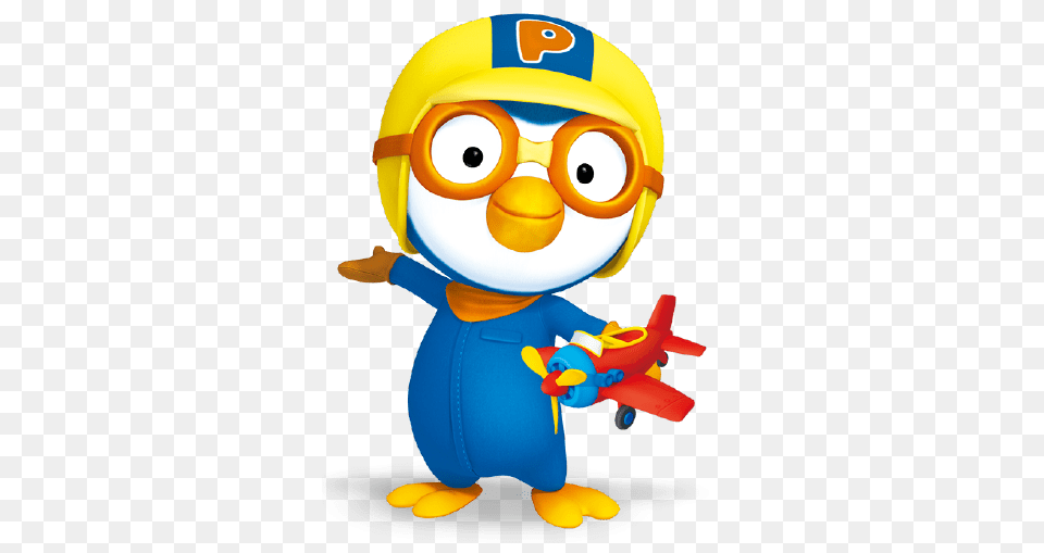 Pororo Holding A Toy Plane, Ball, Sport, Tennis, Tennis Ball Free Png Download