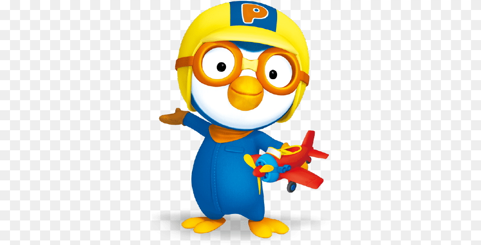 Pororo Holding A Toy Plane Pororo And Friends, Ball, Sport, Tennis, Tennis Ball Free Png Download