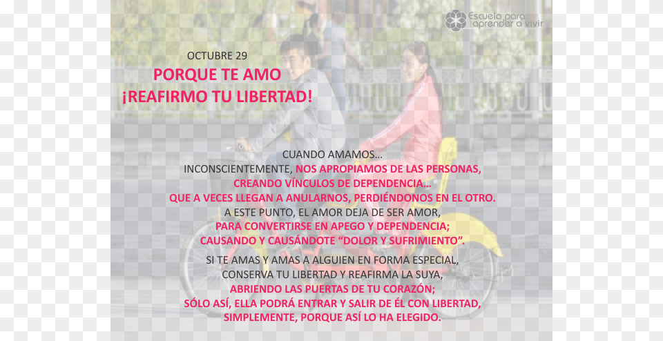Porque Te Amo Reafirmo Tu Libertad Te Amo Con Libertad, Bicycle, Vehicle, Transportation, Wheel Free Transparent Png