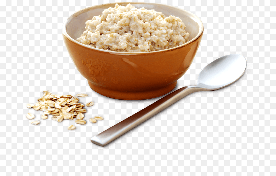 Porridge Oatmeal Bowl Of Oatmeal, Breakfast, Cutlery, Food, Spoon Png Image