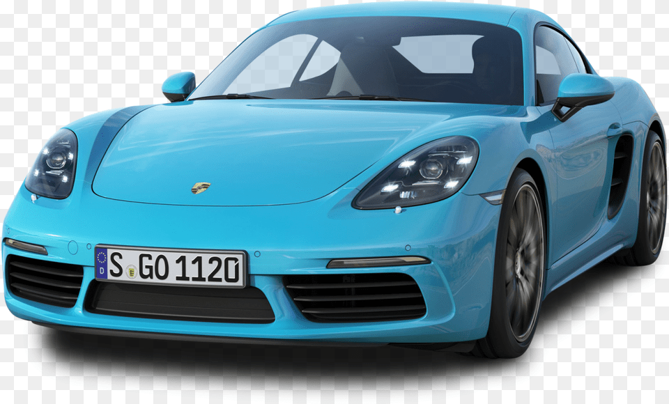 Porsche 718 Cayman S Blue Car Image Blue Porsche 718 Cayman, Coupe, License Plate, Vehicle, Sports Car Free Png