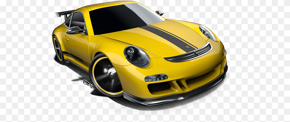 Porsche 911 Gt3 Yellow W Grey Stripes, Alloy Wheel, Vehicle, Transportation, Tire Png Image