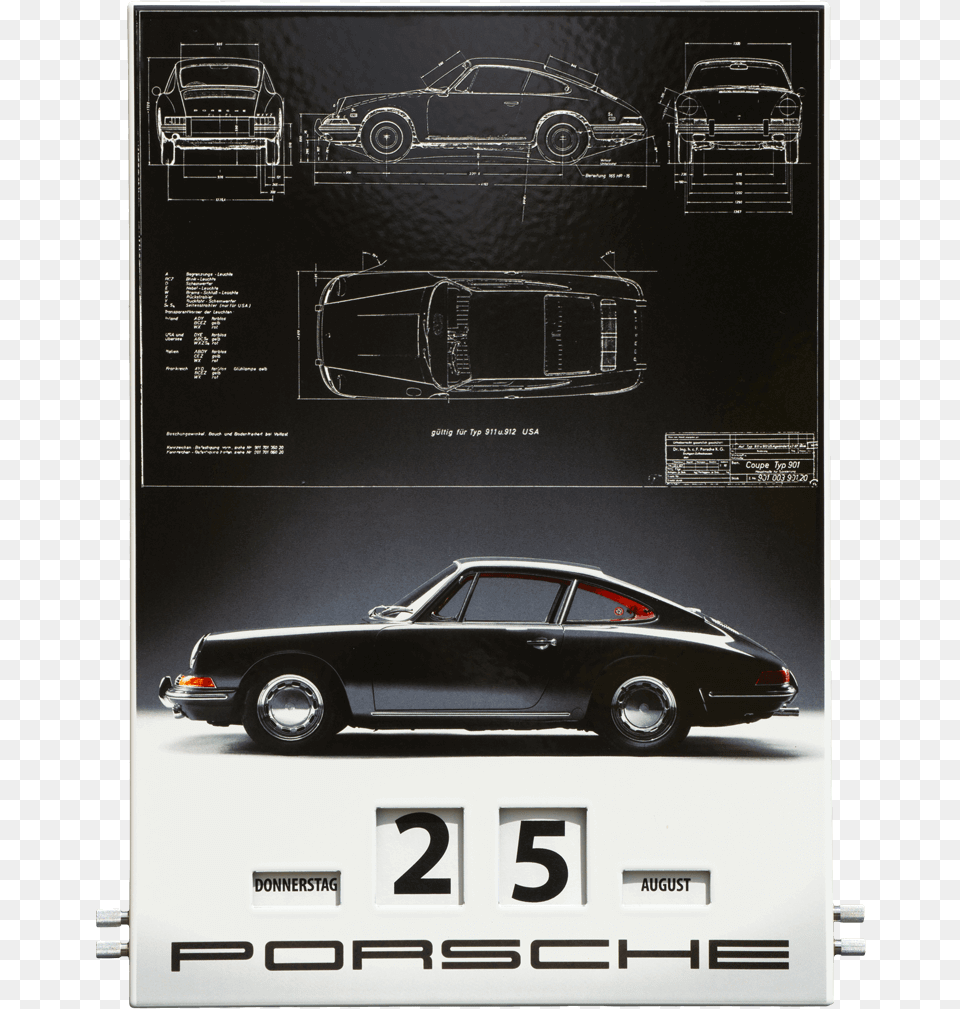 Porsche Emaille Kalender, Advertisement, Vehicle, Transportation, Tire Free Png