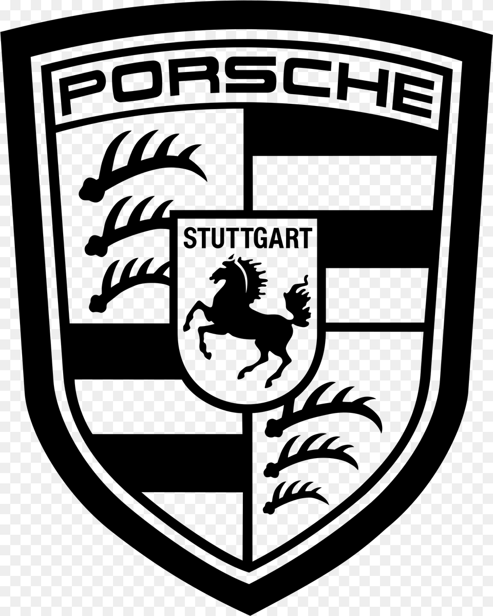 Porsche Logo Vector, Gray Free Transparent Png