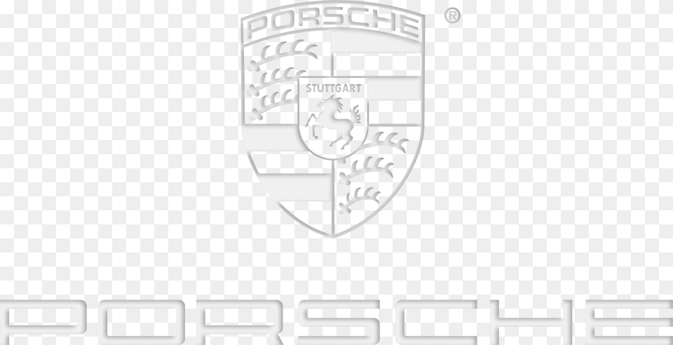 Porsche Logo White Porsche Automobil Holding Se, Emblem, Symbol, Animal, Cat Png Image