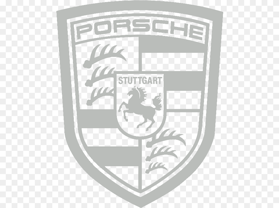 Porsche Porsche Logo Silhouette, Emblem, Symbol, Armor, Face Png
