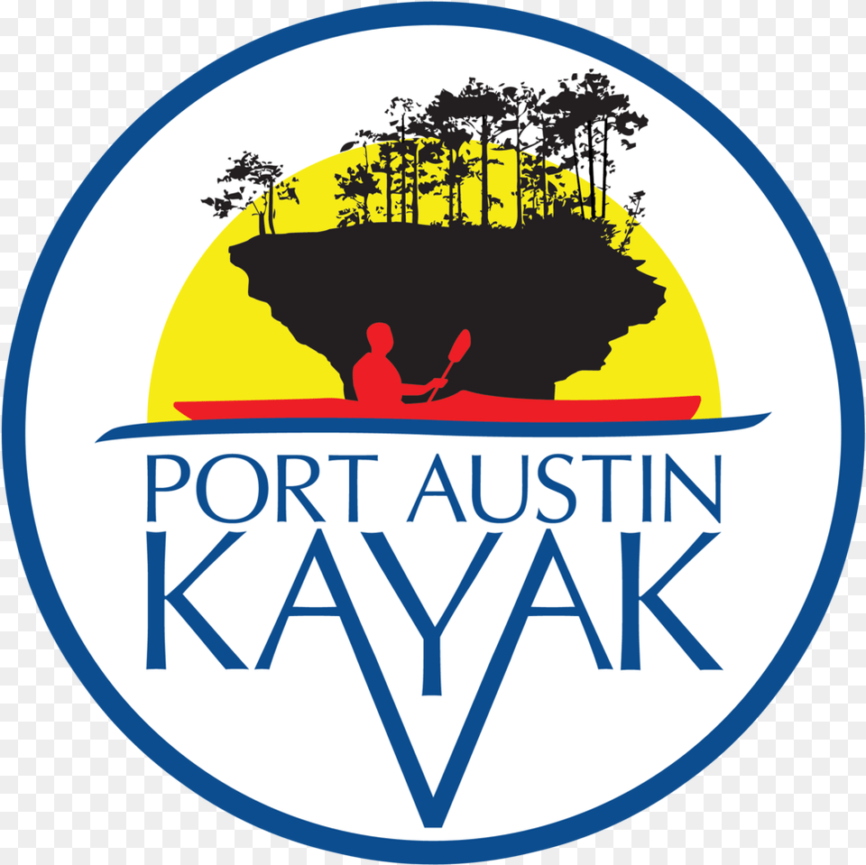 Port Austin Kayak Circle Logo Port Austin Kayak, Book, Publication, Sticker, Outdoors Free Transparent Png