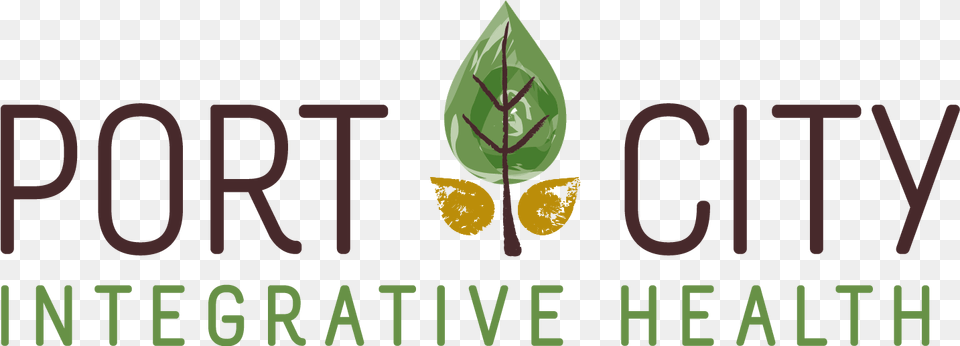 Port City Integrative Health Logo Graphic Design, Leaf, Plant, Herbal, Herbs Png Image