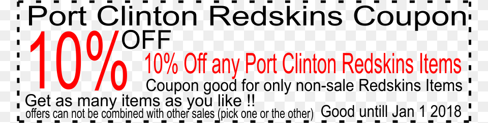 Port Clinton Redskins Coupon Date Ready Pattern For 48cm Mortimer Amp Peter Pevensie, Text Png