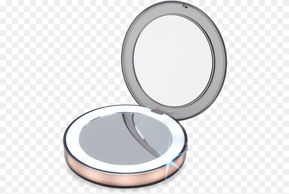 Portable Compact Mini Mirror With Lights Rechargeable Portable Makeup Mirror, Face, Head, Person, Cosmetics Png Image