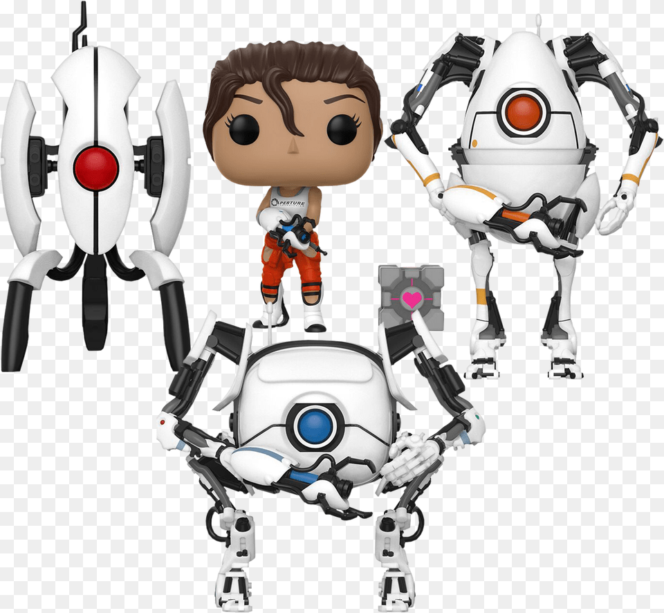 Portal 2 Funko Pops, Robot, Toy, Person, Face Free Png Download
