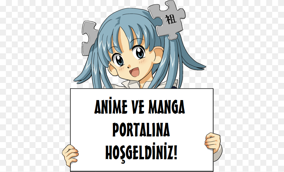 Portal Anime And Manga Tr Crop Anime Holding A Sign, Book, Comics, Publication, Baby Free Transparent Png