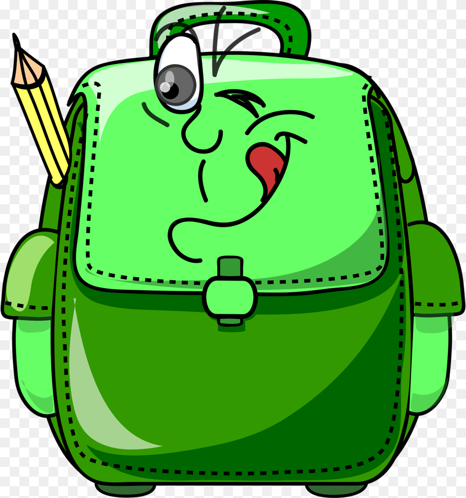 Portfel Clip Art School And Template, Green, Bag, Backpack Free Png