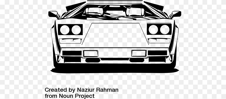 Portfolio Lamborghini Countach, Gray Png Image