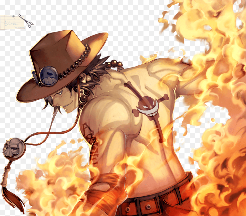 Portgas D Ace One Piece Ace, Clothing, Hat, Adult, Person Png Image