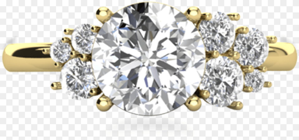 Portia Round Cluster Engagement Ring Solid, Accessories, Diamond, Gemstone, Jewelry Free Png