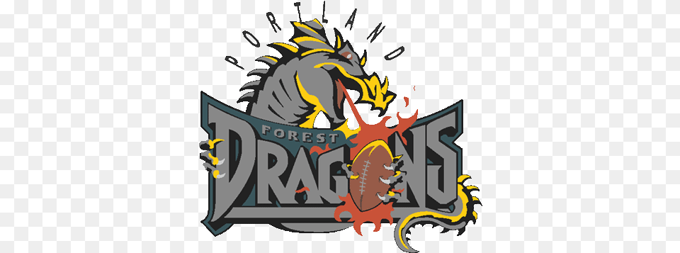 Portland Forest Dragons Primary Logo Arena Football League Portland Forest Dragons, Dragon, Baby, Person, Bulldozer Free Transparent Png