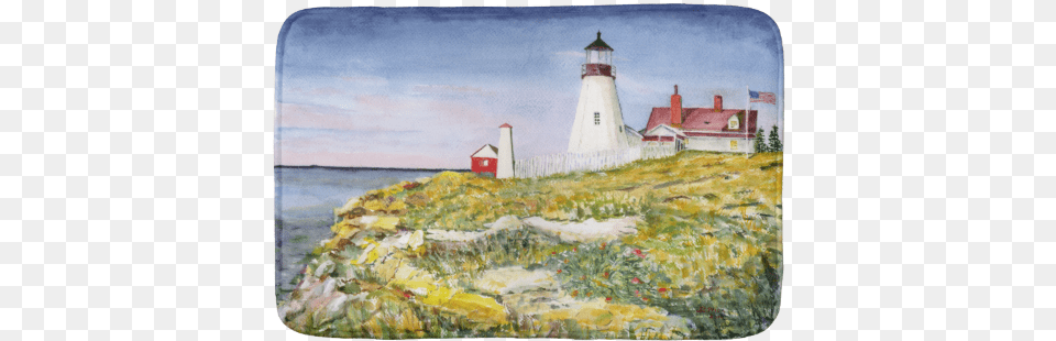 Portland Head Lighthouse Maine Watercolor Painting, Architecture, Building, Tower, Beacon Free Png