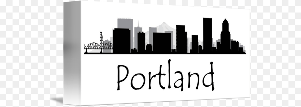 Portland Oregon Cityscape, City, Metropolis, Urban, Text Free Png Download