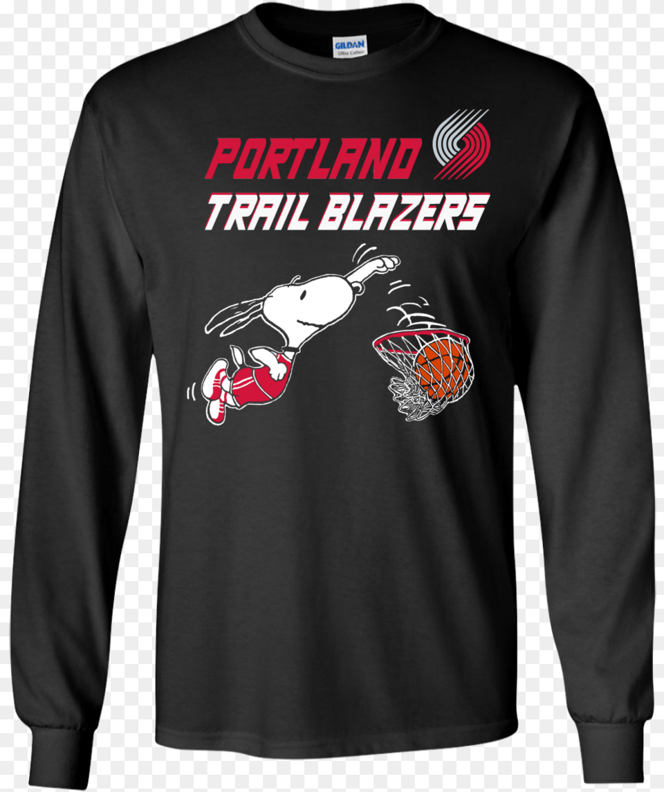 Portland Trail Blazers Ls Ultra Cotton Tshirt, T-shirt, Sleeve, Long Sleeve, Clothing Free Transparent Png