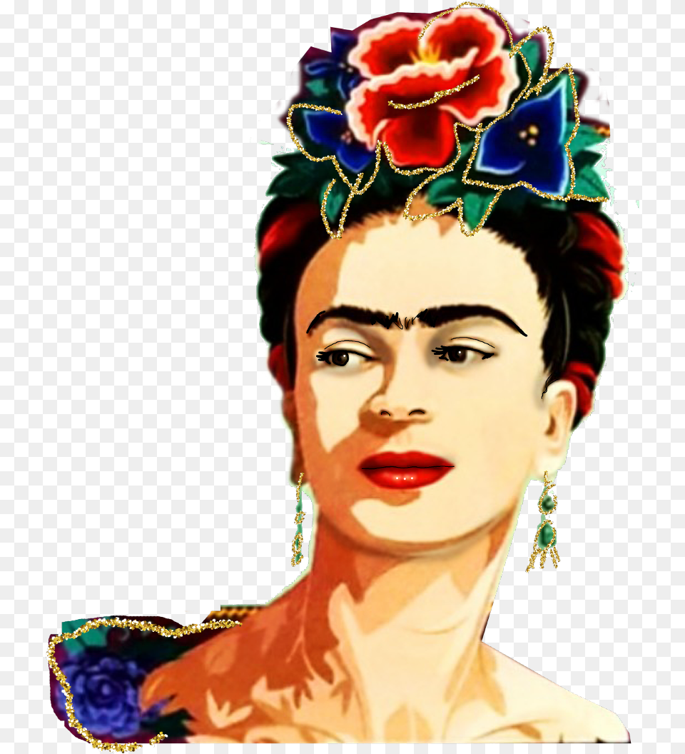 Portrait Frida Fridakahlo Unibrow Queen Fridakahlosticker Frida Kahlo Transparent Background, Accessories, Jewelry, Earring, Woman Free Png