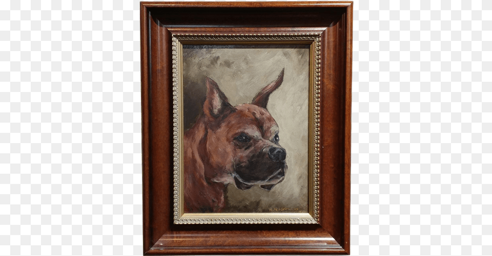 Portrait Of A Boxer Dog Impressionist Oil Painting, Animal, Canine, Mammal, Pet Free Png