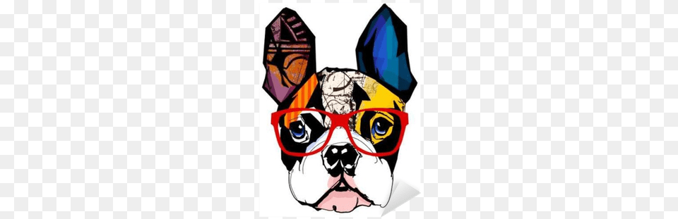 Portrait Of French Bulldog Wearing Sunglasses Sticker Chinese Dog New Year Boston Terrier, Animal, Canine, Pet, Mammal Png Image