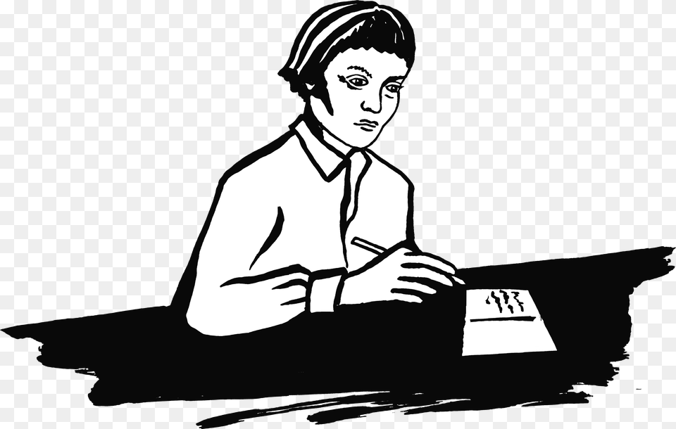 Portrait Of Iris Murdoch Writing A Postcard, Book, Publication, Stencil, Adult Png Image