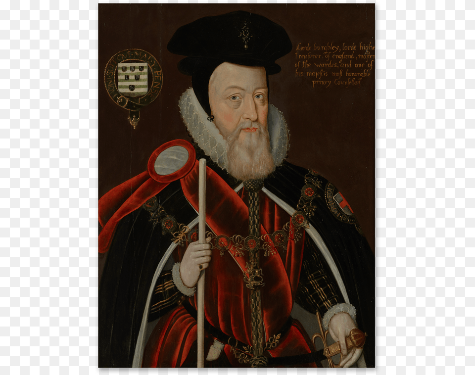 Portrait Of William Cecil Lord Burghley Gentleman, Art, Painting, Adult, Male Png