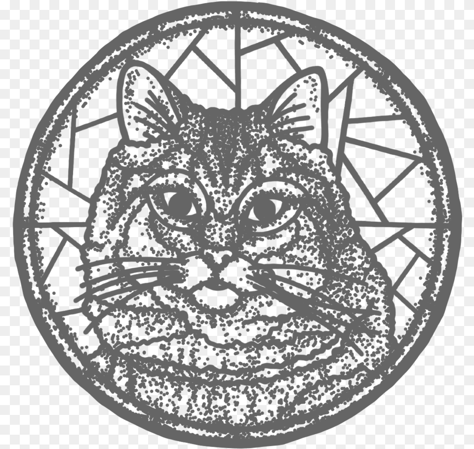 Portrait Stippling Noel Domestic Short Haired Cat, Machine, Wheel Free Png Download
