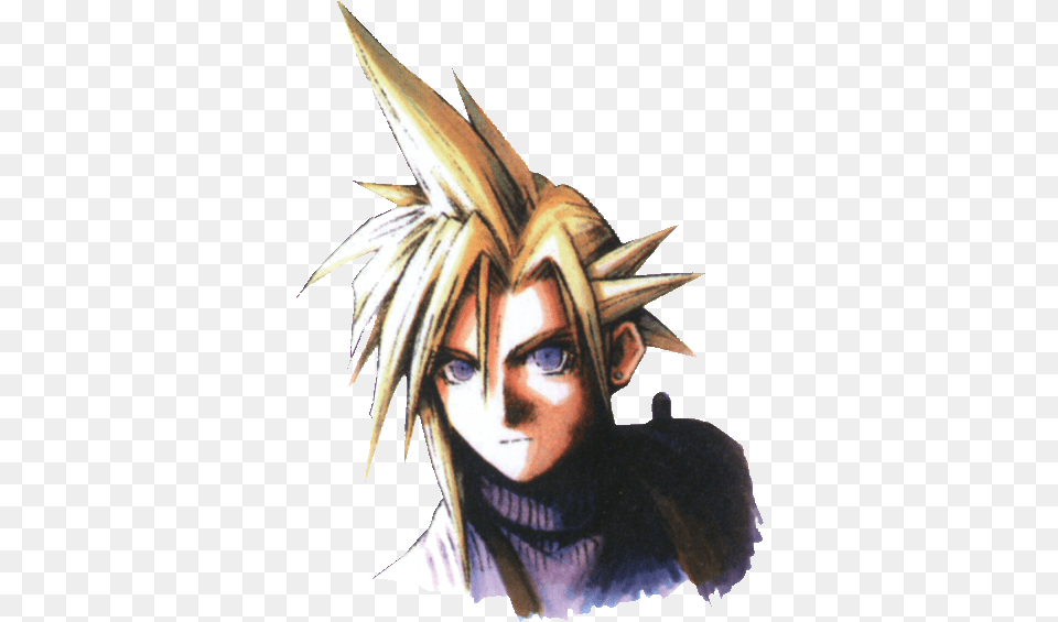 Portrait Young Ffvii Cloud Strife Original Art, Book, Comics, Publication, Adult Png Image