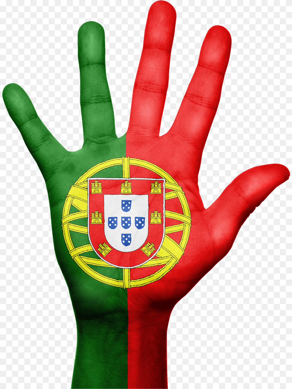 Portugal Flag Hand National Fingers Patriotic Portugal Flag Hand, Clothing, Glove, Body Part, Person Free Png