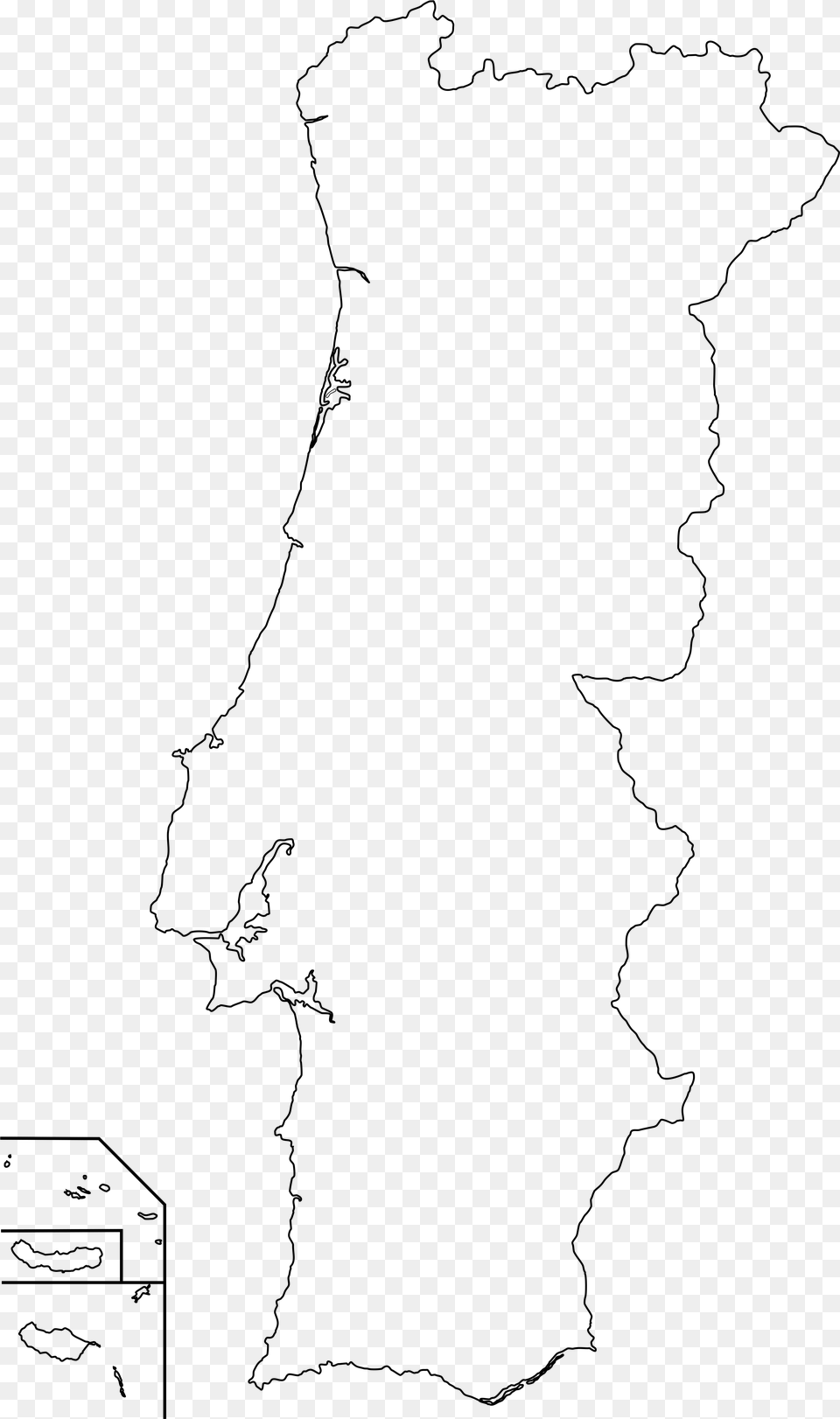 Portugal Map, Gray Free Transparent Png