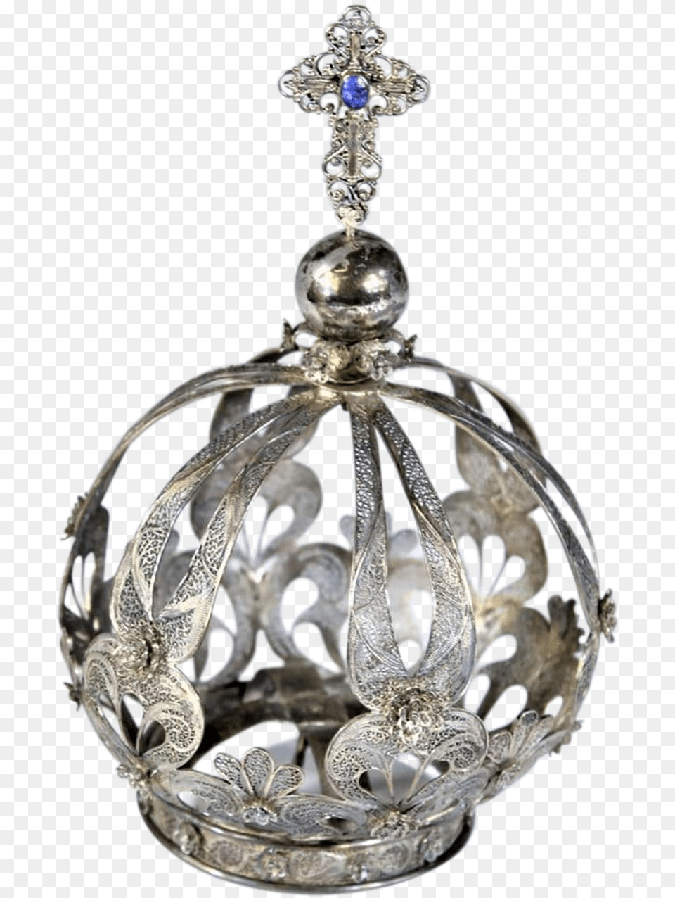Portuguese Silver Crown 18th Century Crystal, Accessories, Jewelry, Chandelier, Lamp Png