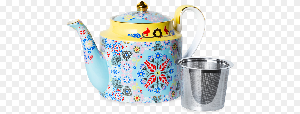 Portuguese Tiles Teapot Tall Baby Blue Colourful Tea Pots, Cookware, Pot, Pottery, Bottle Free Transparent Png