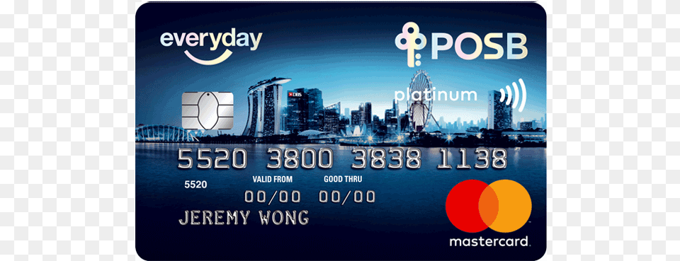 Posb Everyday Card Posb Credit Card, Text, Credit Card, Racket, Sport Free Transparent Png