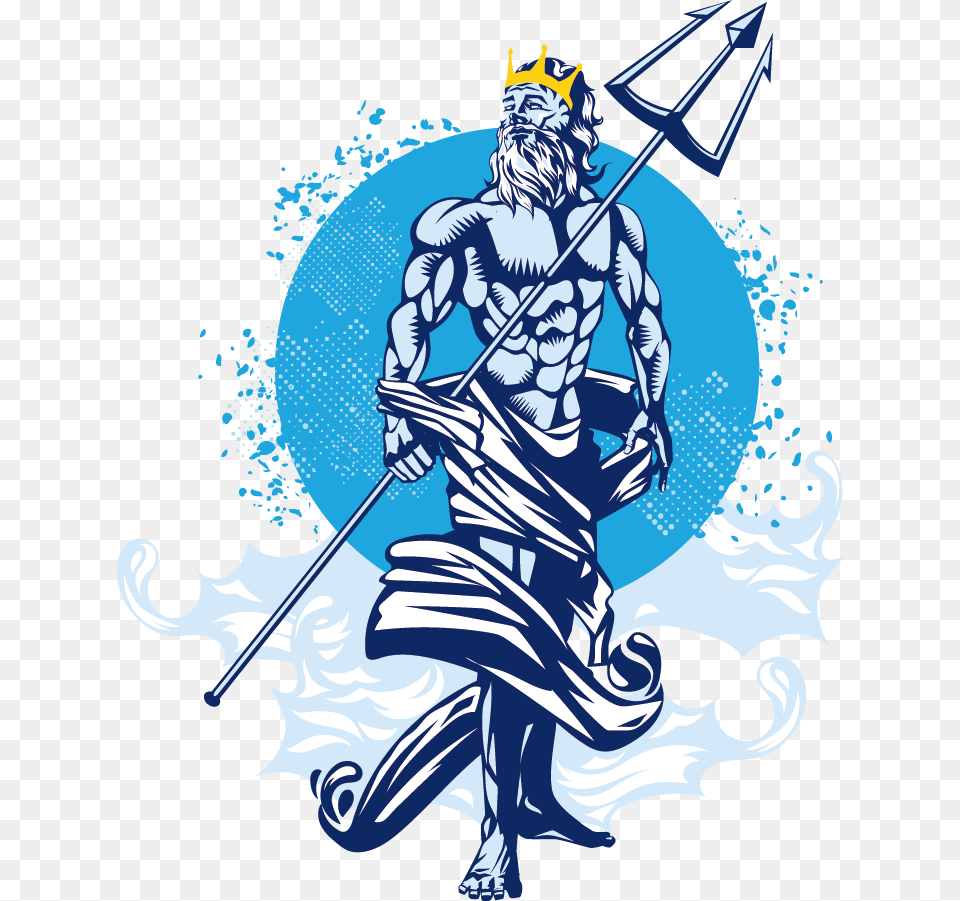 Poseidon Of Melos Trident Neptune Poseidon, Adult, Male, Man, Person Free Png Download