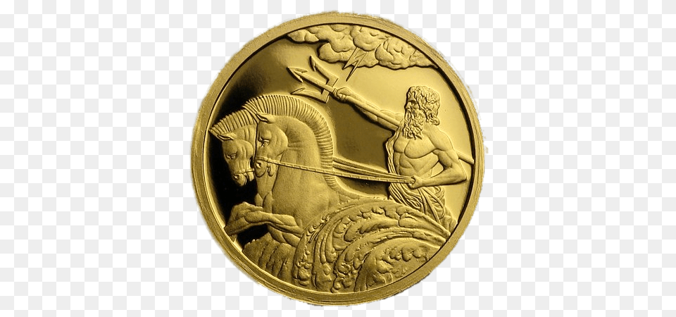 Poseidon On A Coin, Gold, Adult, Bride, Female Free Png